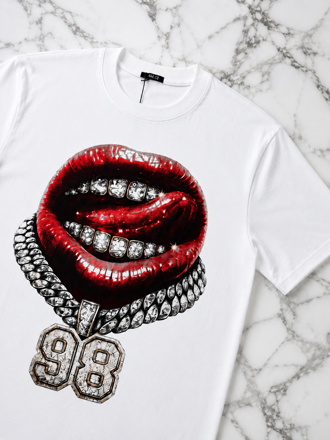 Tshirt Diamond Kiss 98 White