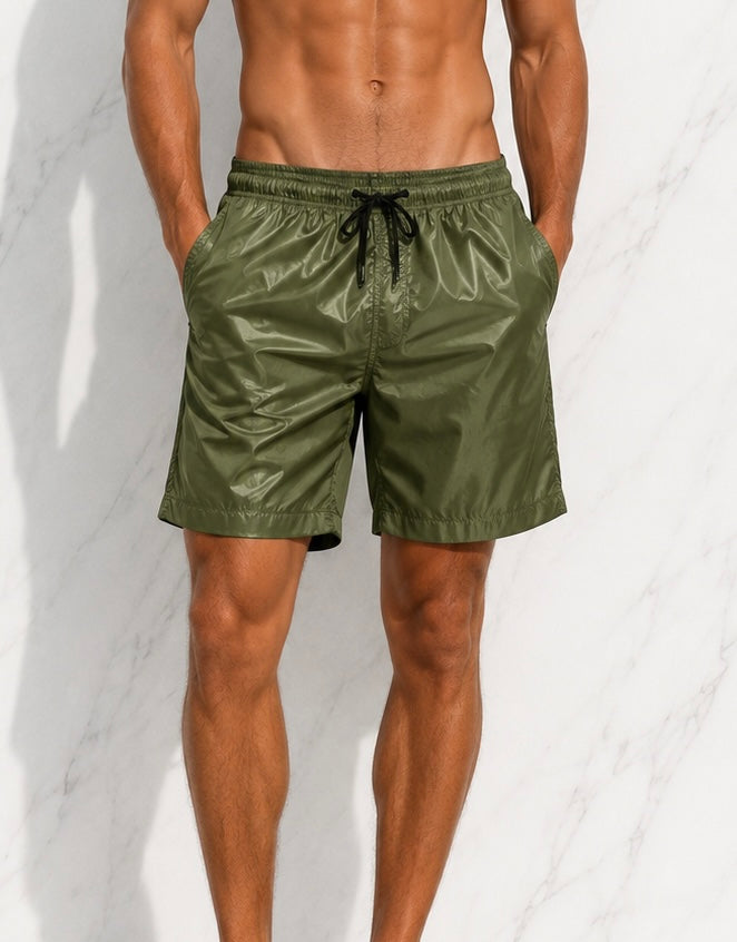 Glossy Swim Shorts GREEN