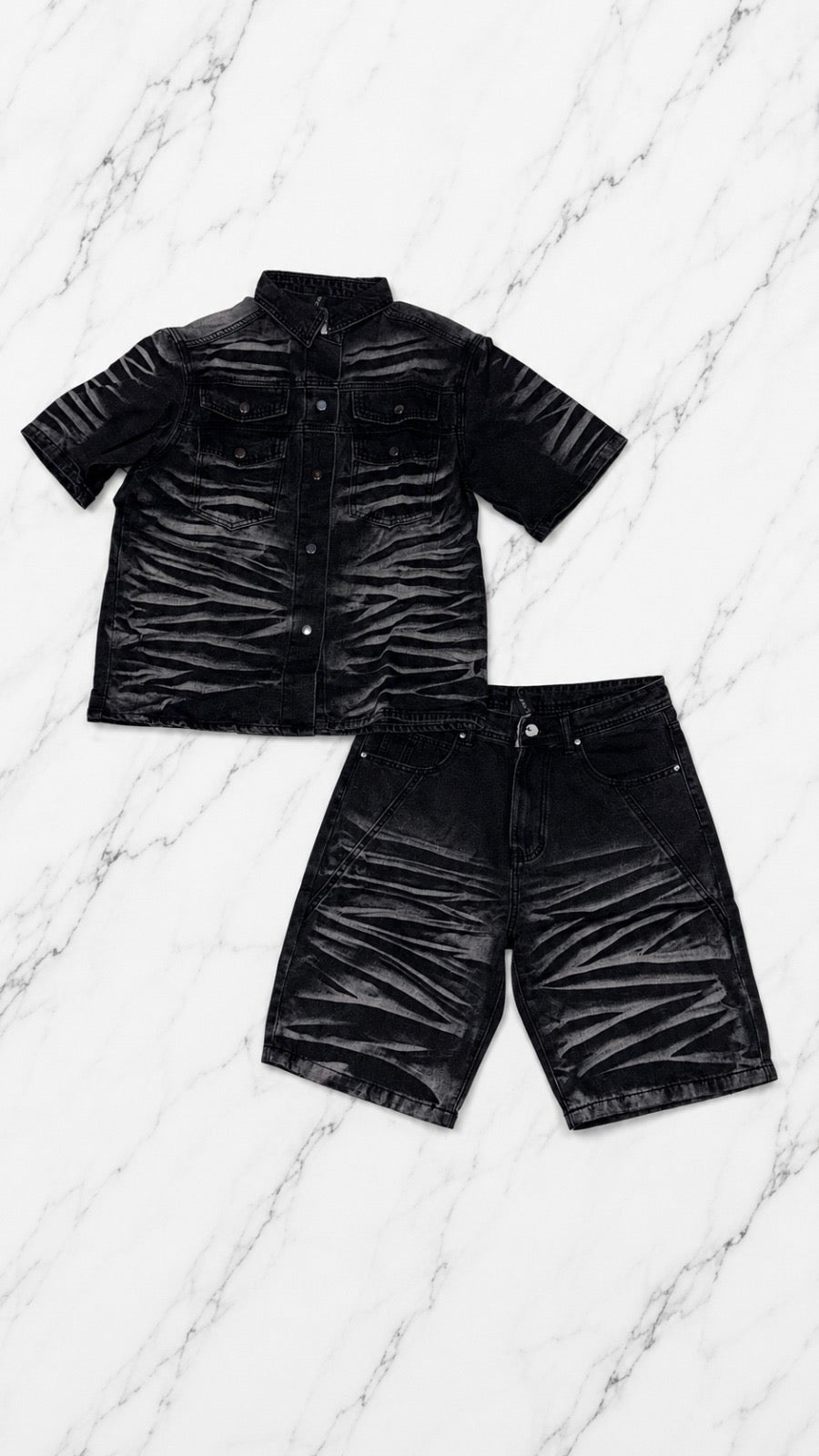 COORDSET BLACK WAVE DENIM