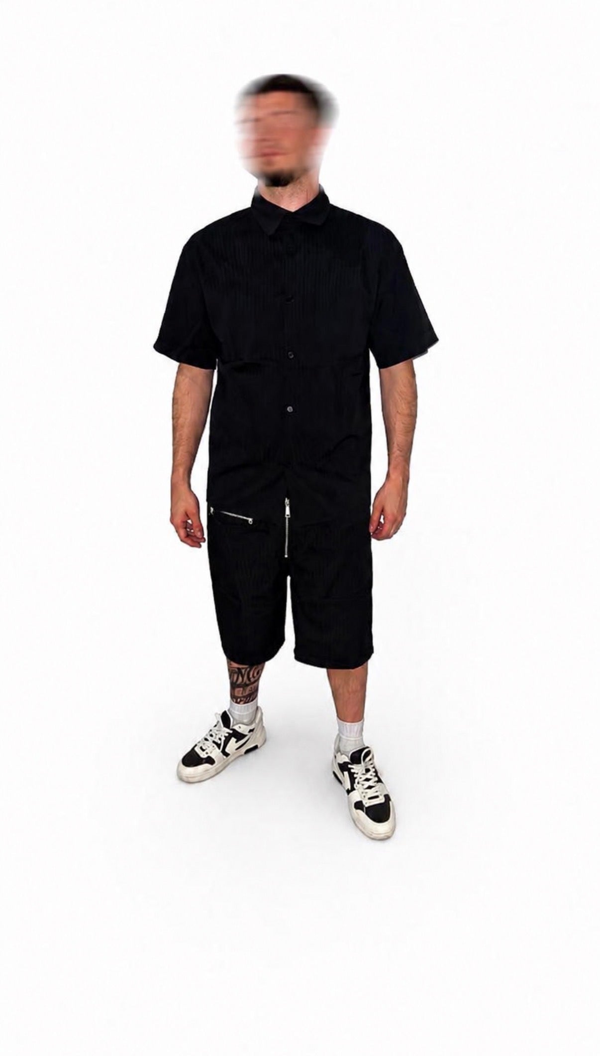 SHORTS BLACK ECO LEATHER