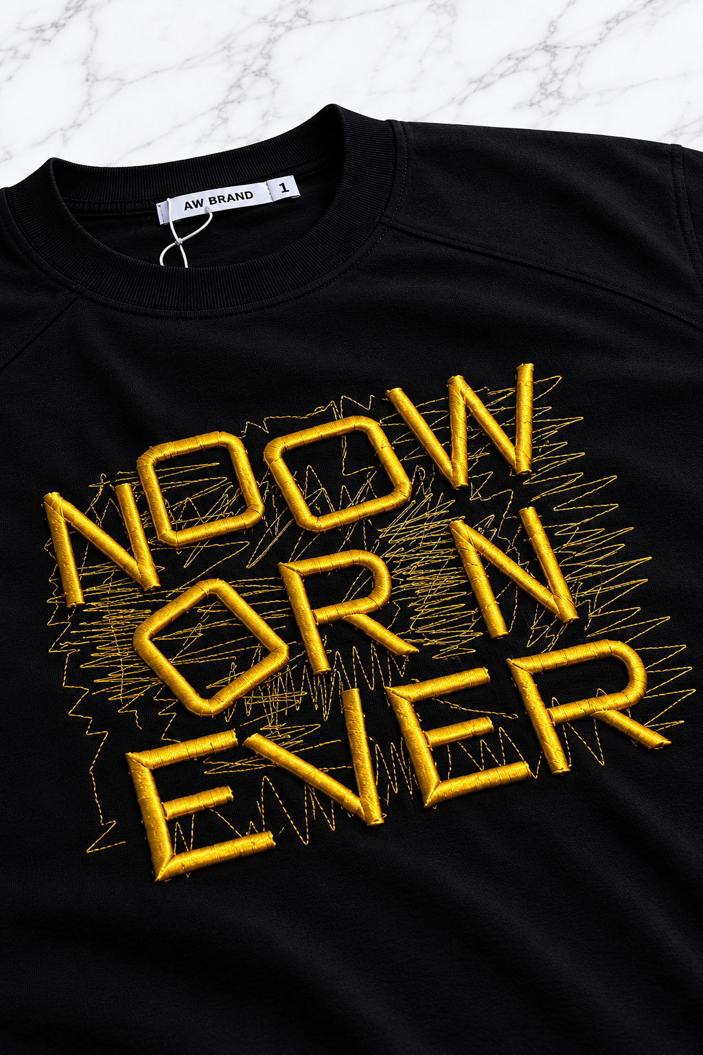 NOW OR NEVER Tee Black/Gold