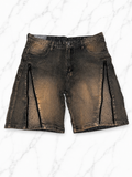 Zip Crystal Denim Shorts